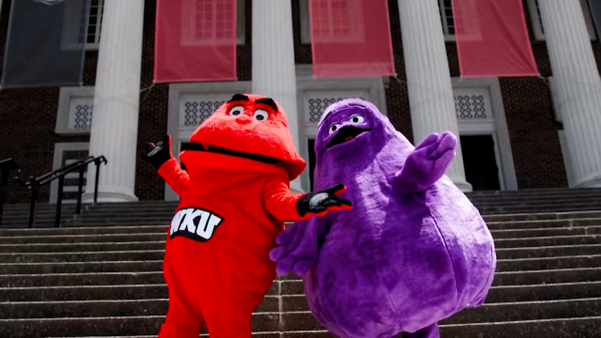 WKU's Big Red becomes friends with McDonald's Grimace