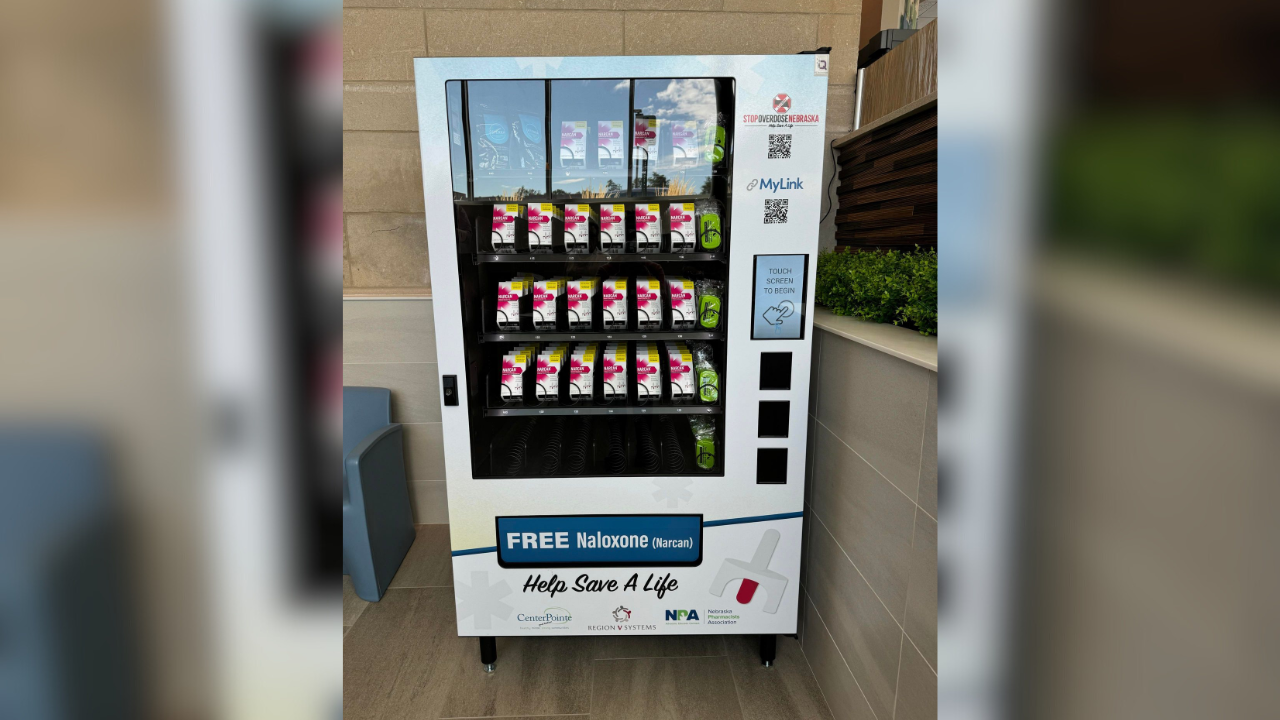 Nebraska's first free Narcan vending machine installed at CenterPointe