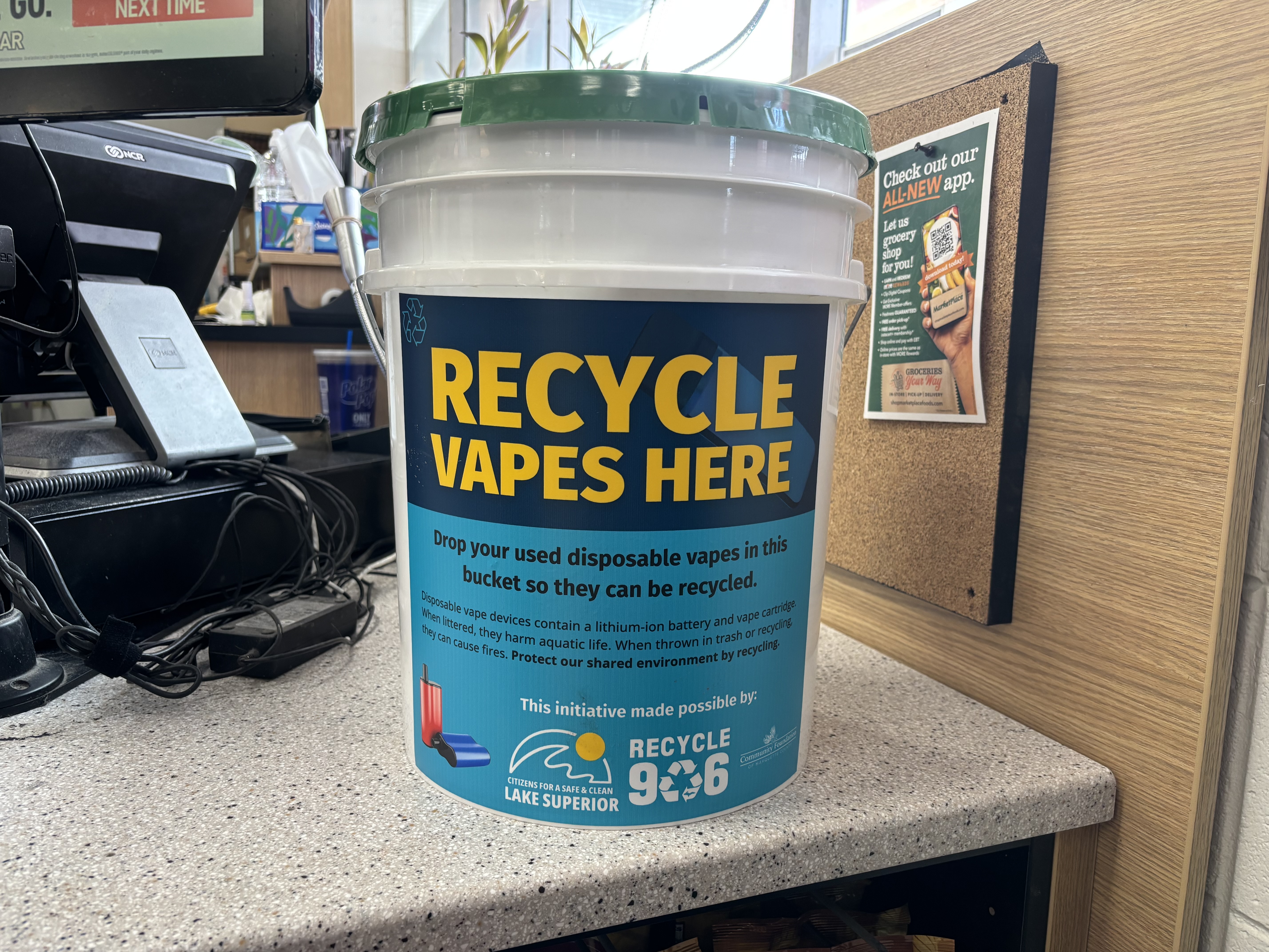 Nicotine vapes recycle buckets placed in Circle K locations around  Marquette County