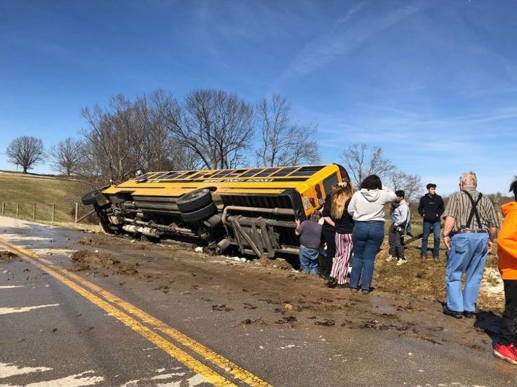 School bus overturns in Menifee County