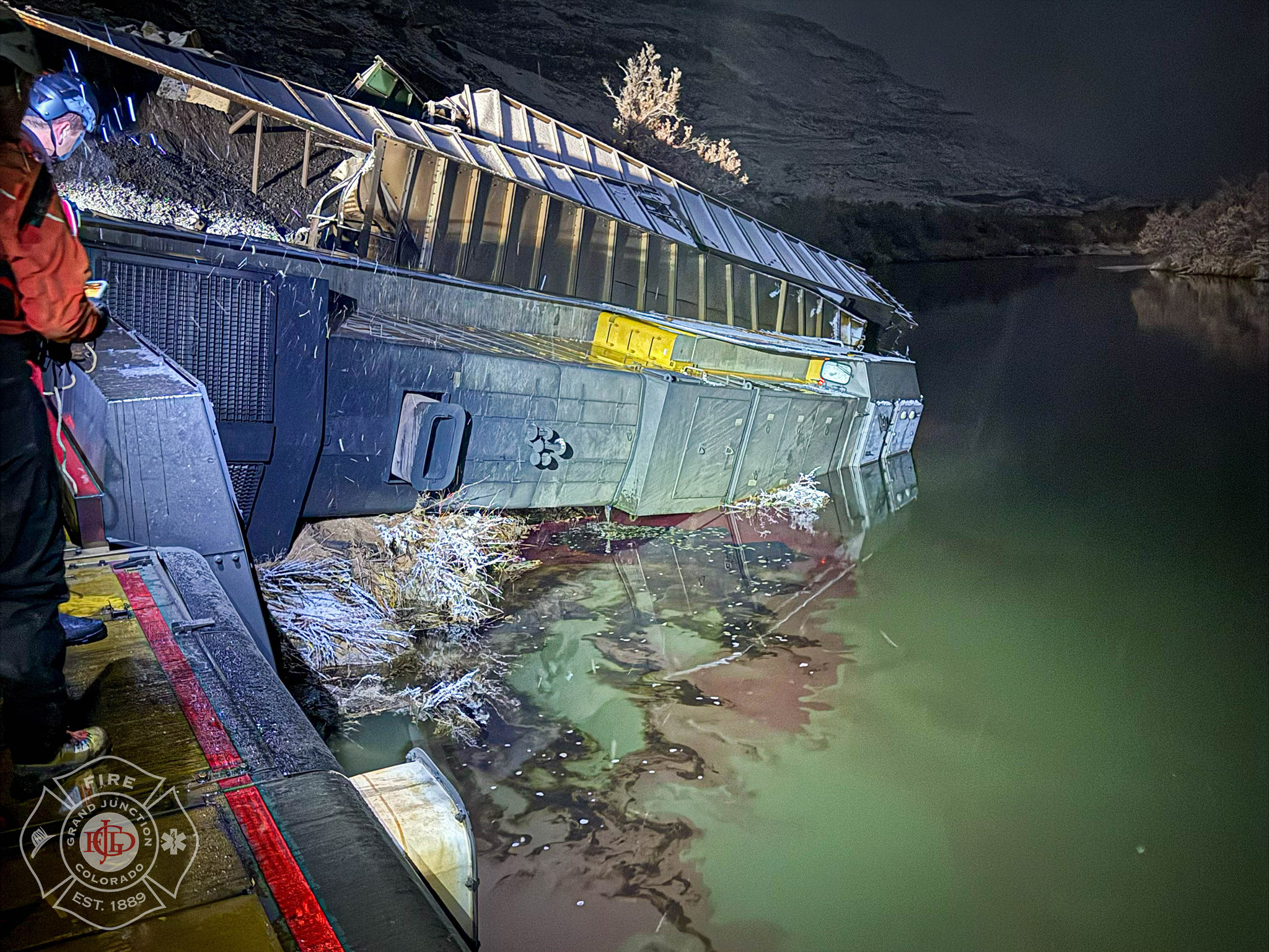 Union Pacific train derails into the Gunnison River after a rockfall