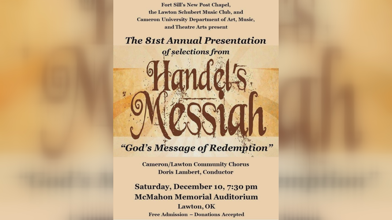 Messiah' performance happening Saturday at McMahon Memorial Auditorium