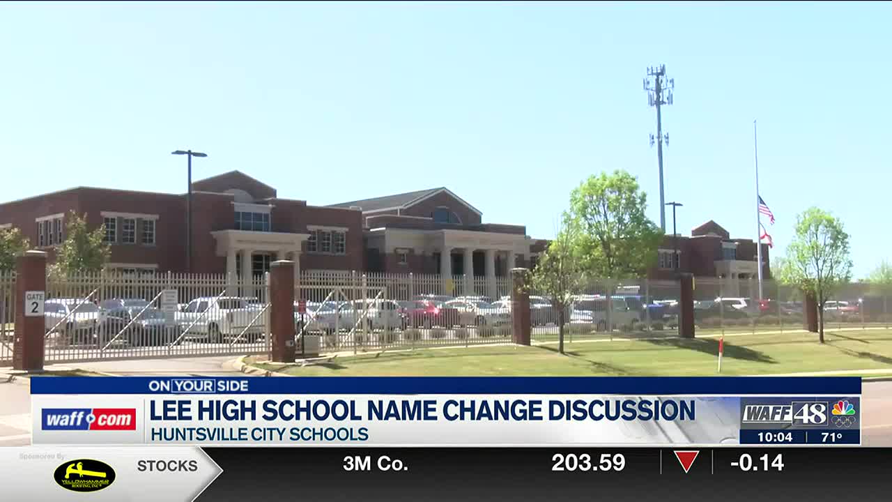 Huntsville City Schools Board of Education discussing changing name of Lee  High School