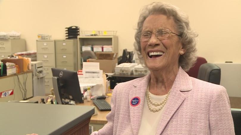 Beada Corum inspired by Trump to vote for first time at 93