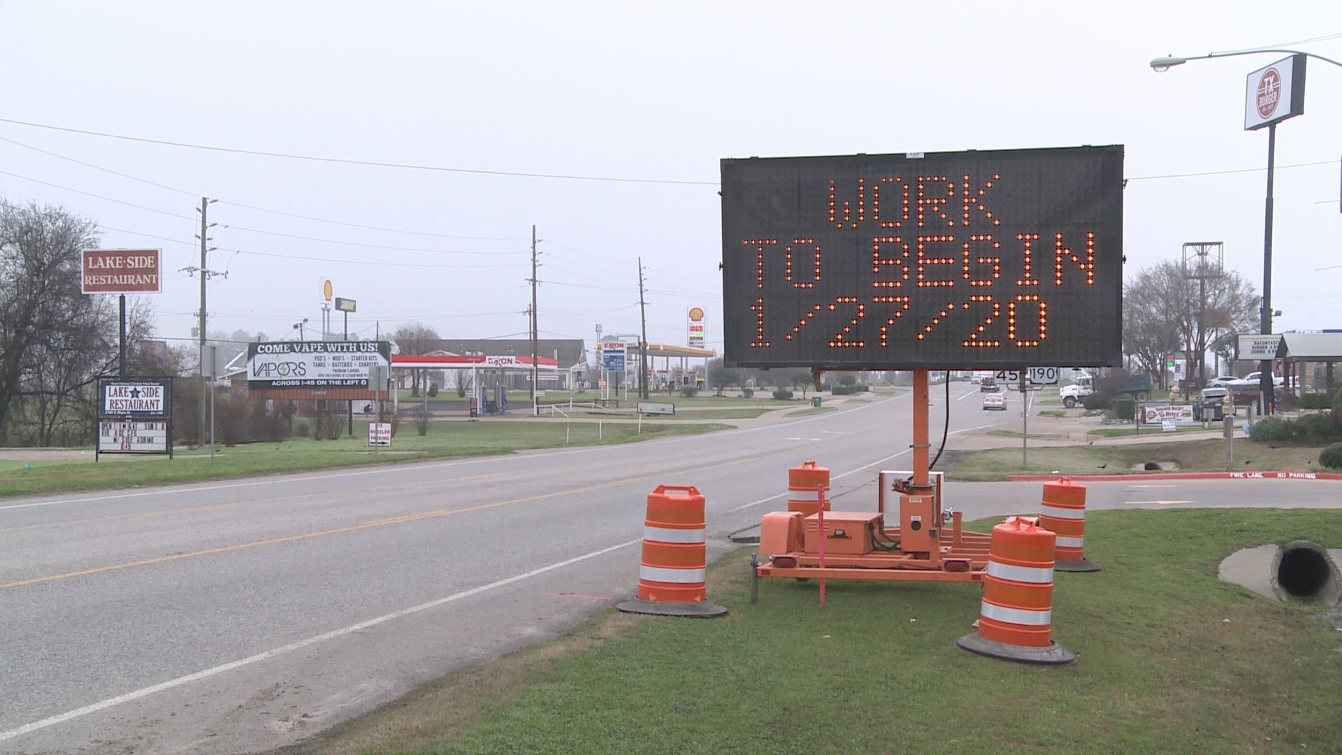 works starts on highway 21 bridge widening over i 45 in madisonville