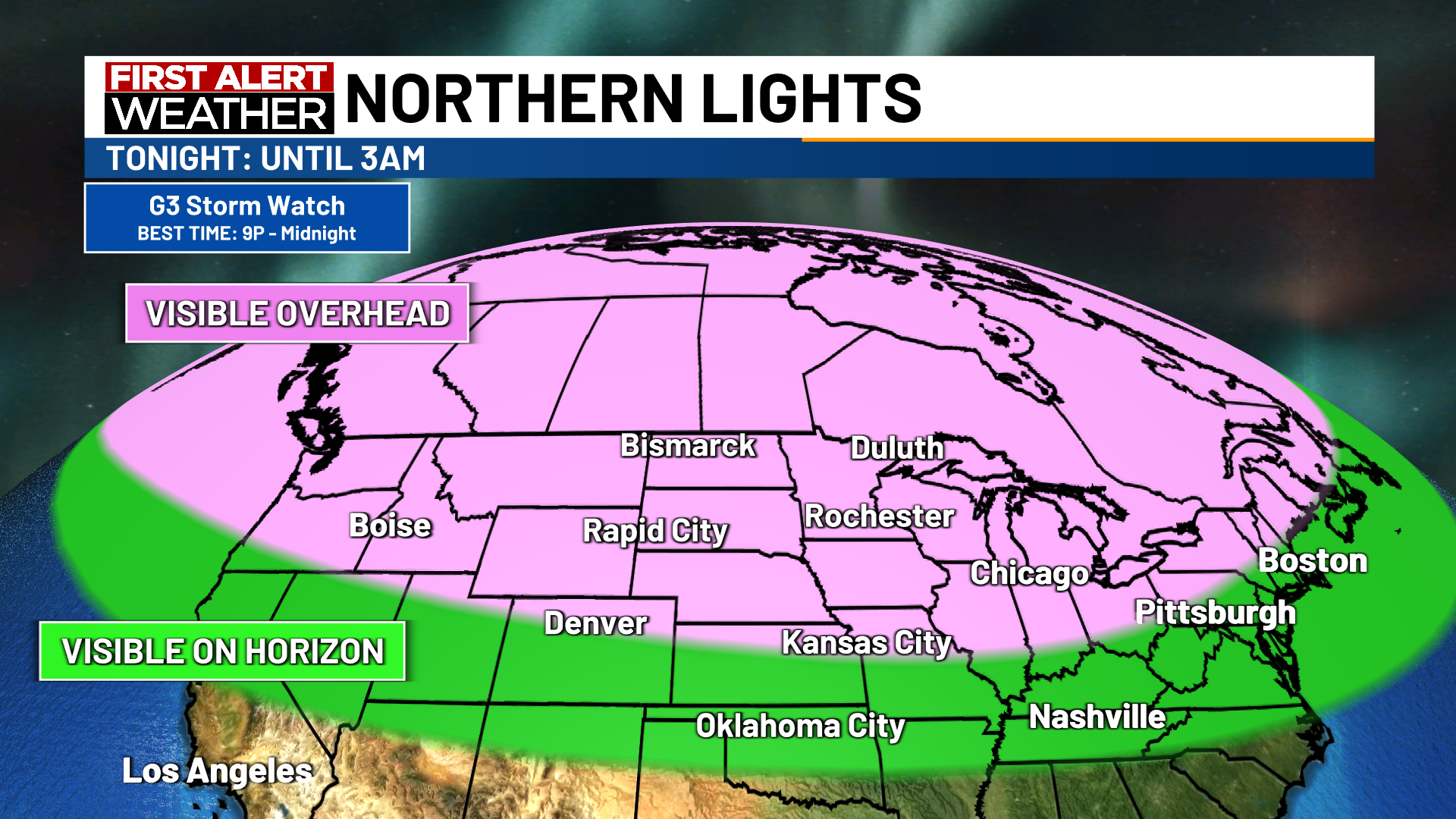 The Northern Lights are possible next two nights, image size:1920x1080