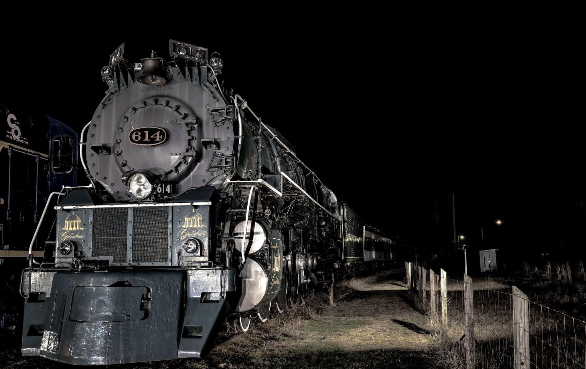 Historic Chesapeake and Ohio 614 steam locomotive that once ran