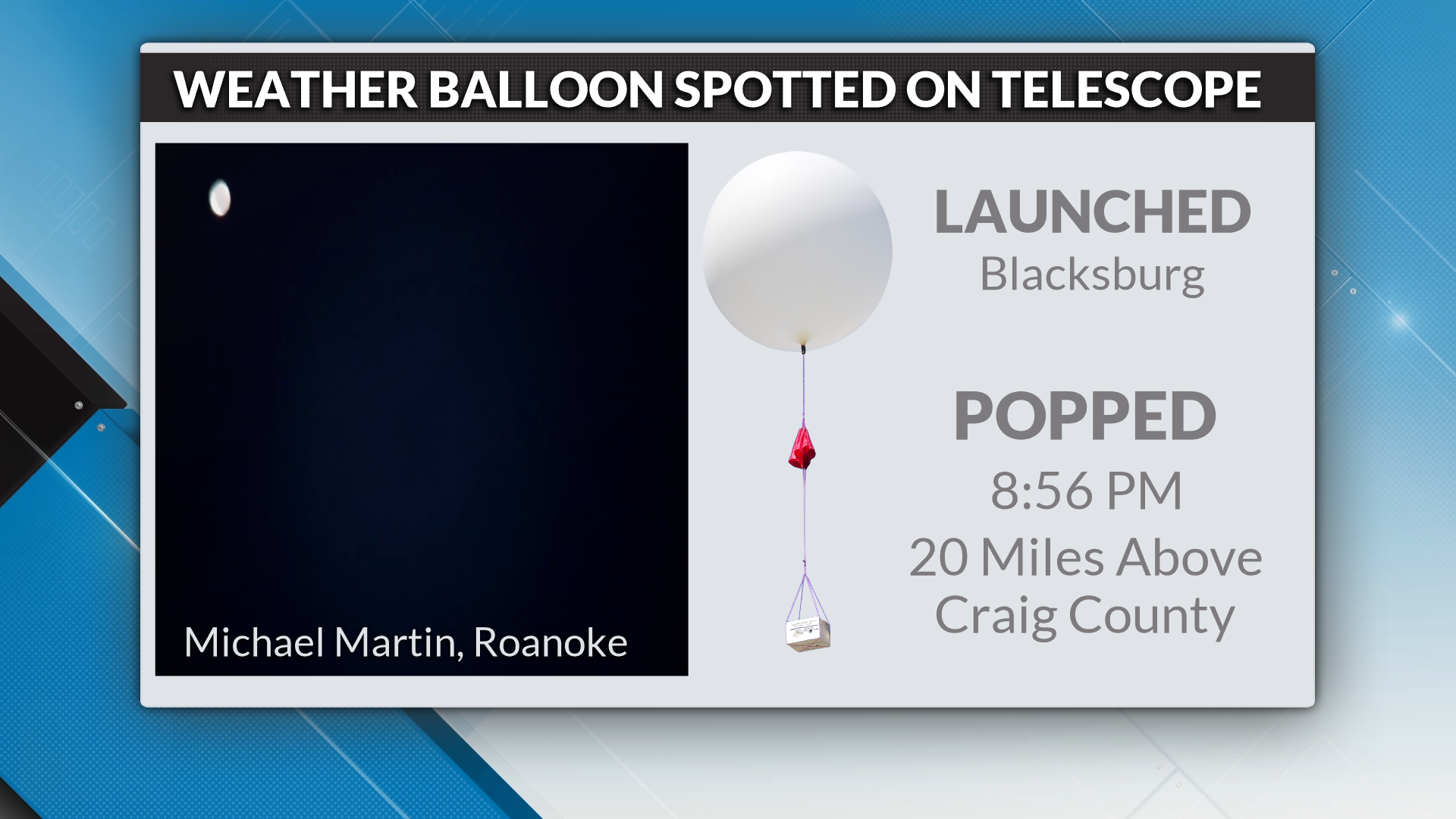 Local astronomer catches rare glimpse of a weather balloon 20
