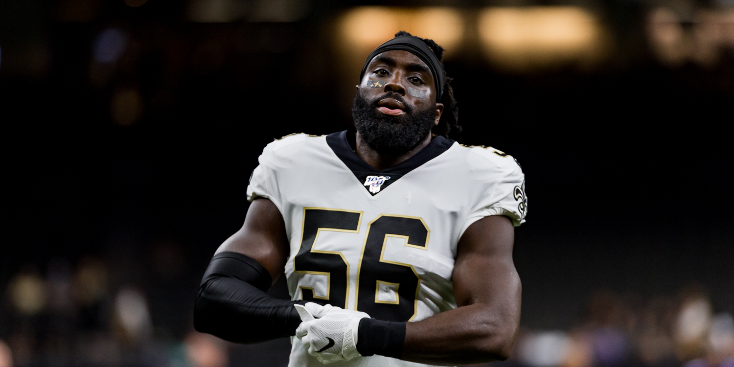 New Orleans Saints Alvin Kamara, Demario Davis and Ryan Ramczyk