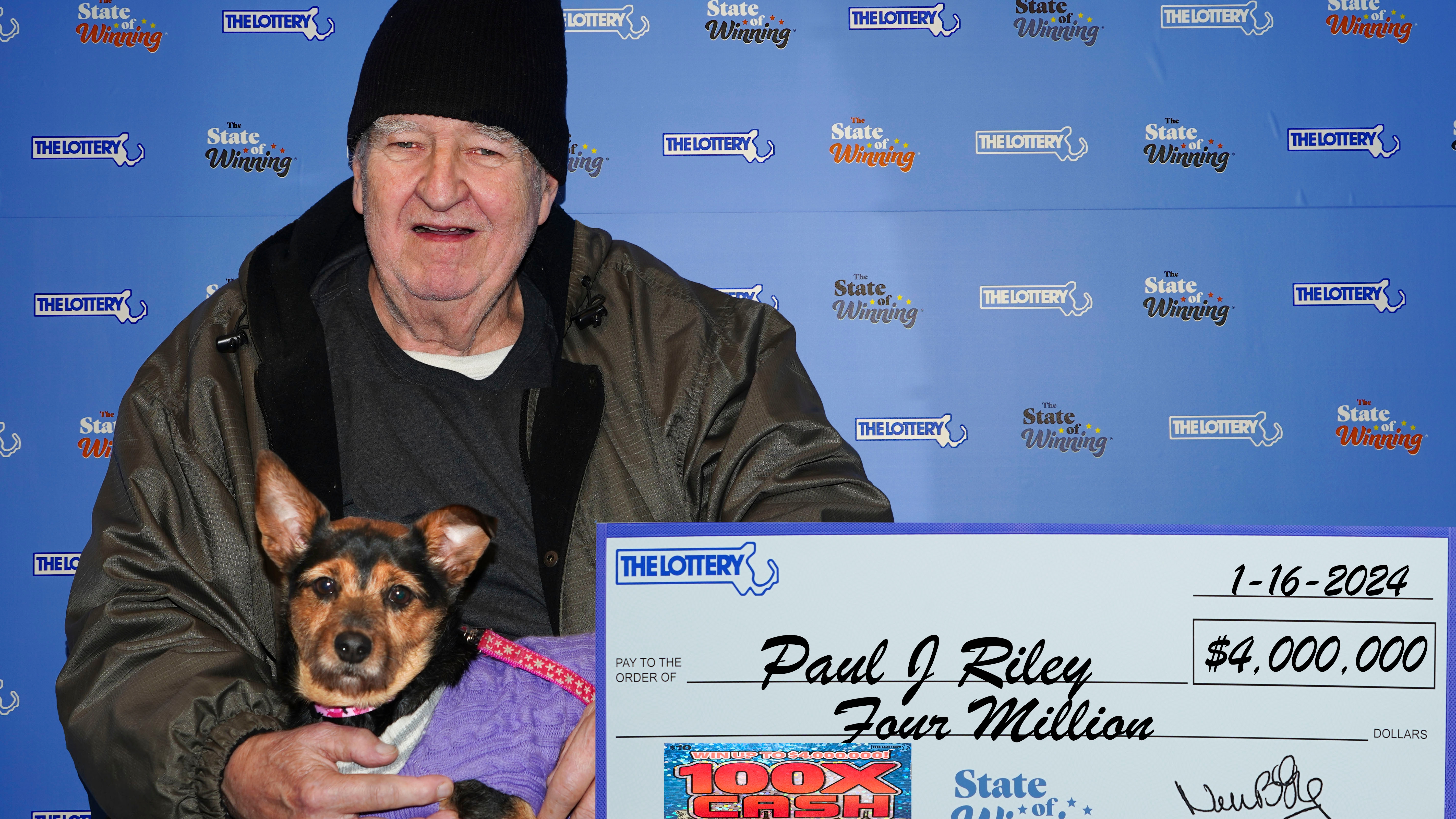 Man claims $4 million lottery prize with dog, plans donation for animal  welfare