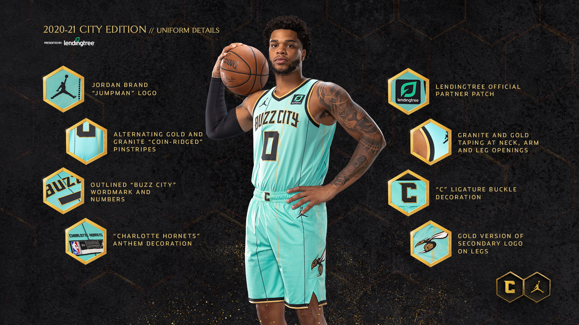 2021 City Edition Charlotte Hornets Green #20 NBA Jersey-311