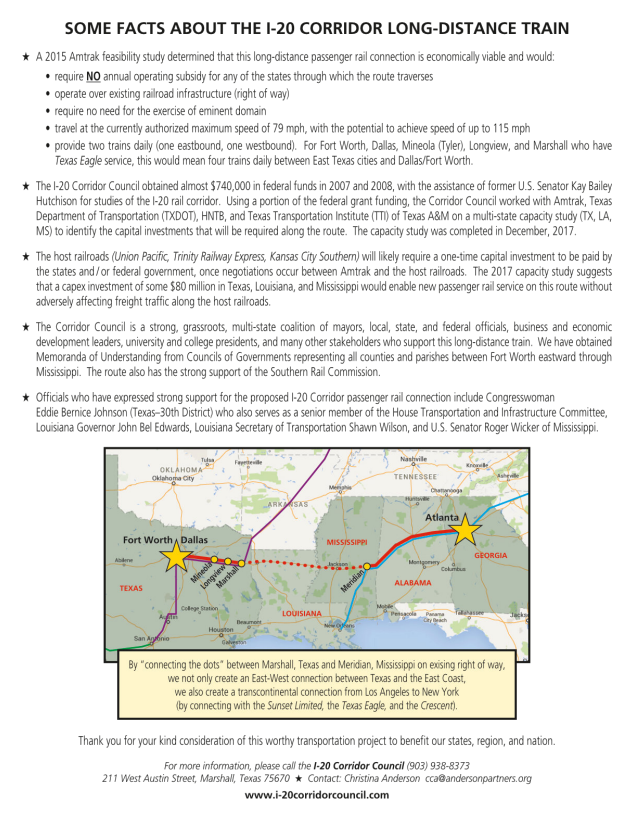 Proposed Amtrak route to Atlanta contains East Texas stops