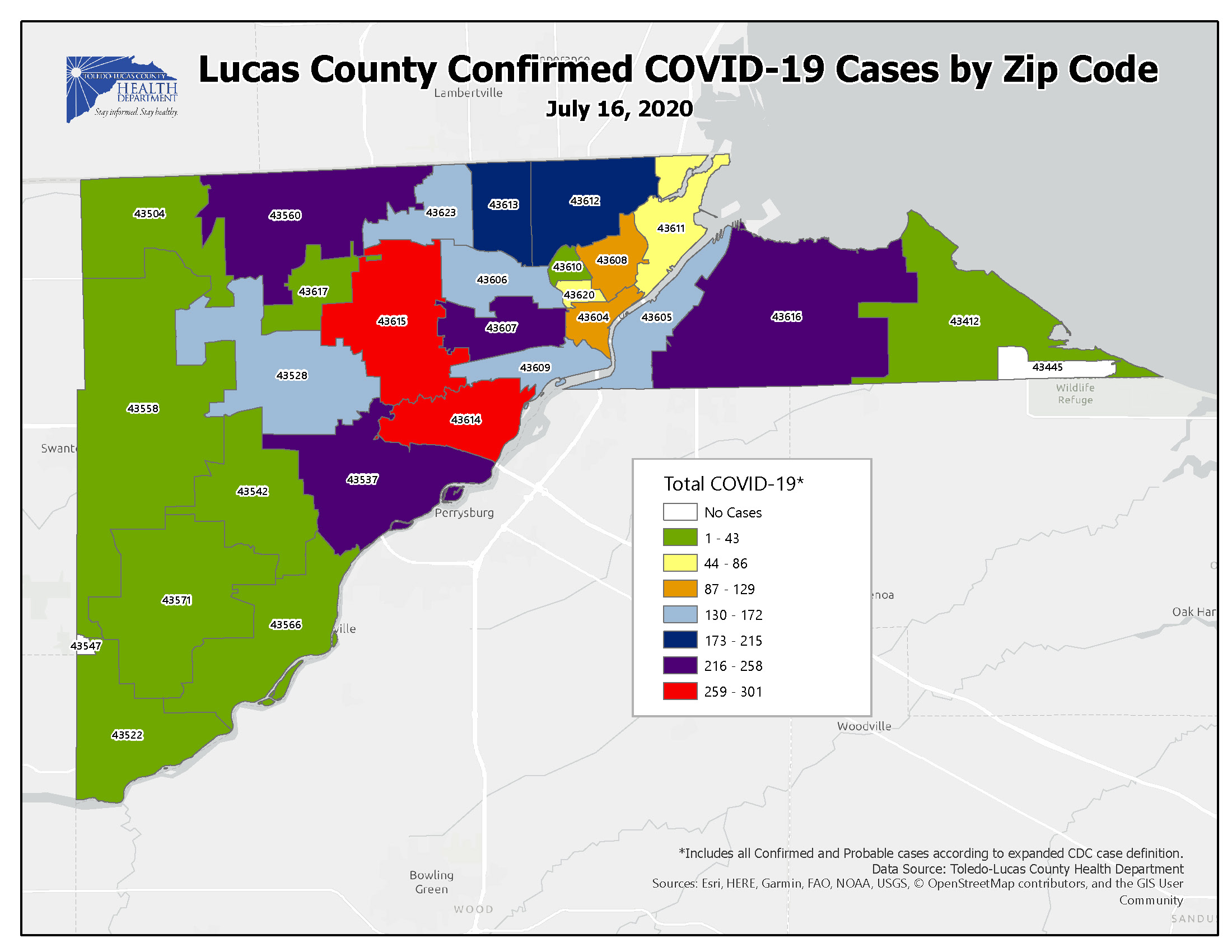 Lucas County COVID cases and 