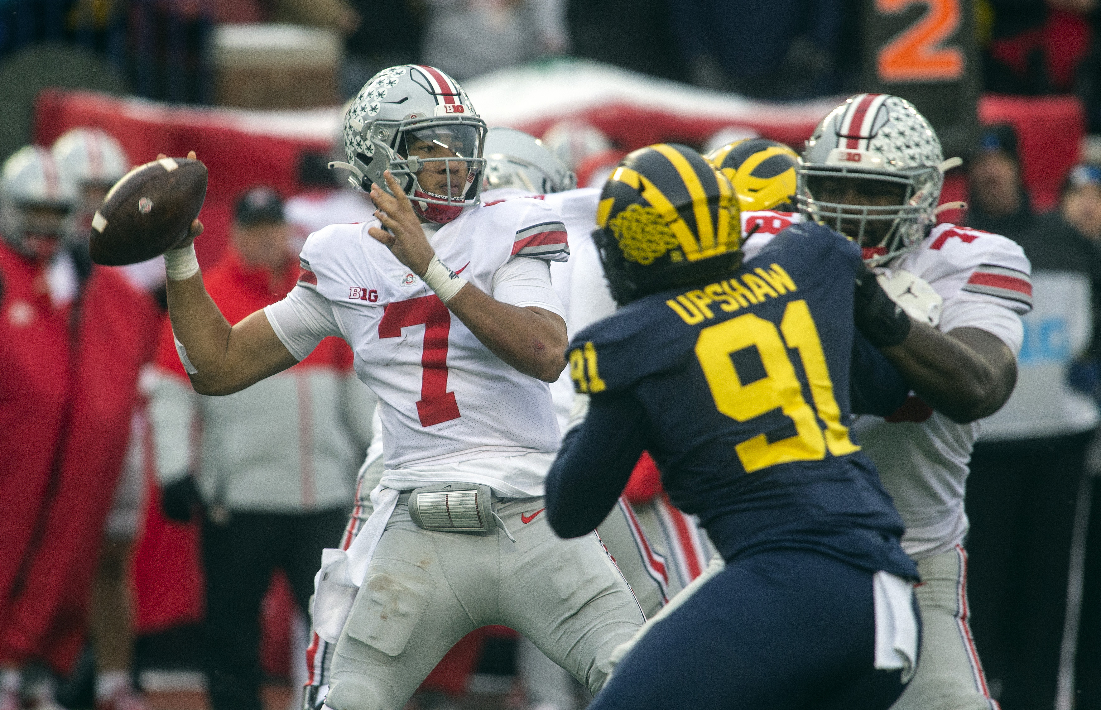 Ohio State Buckeyes quarterback C.J. Stroud (7) during the Rose