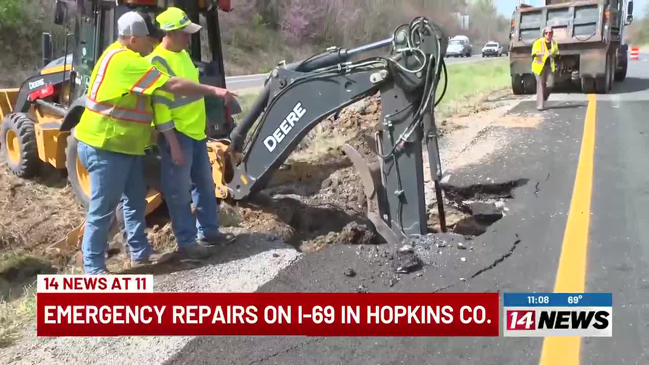 Emergency repairs underway on I-69 after mine collapse causes