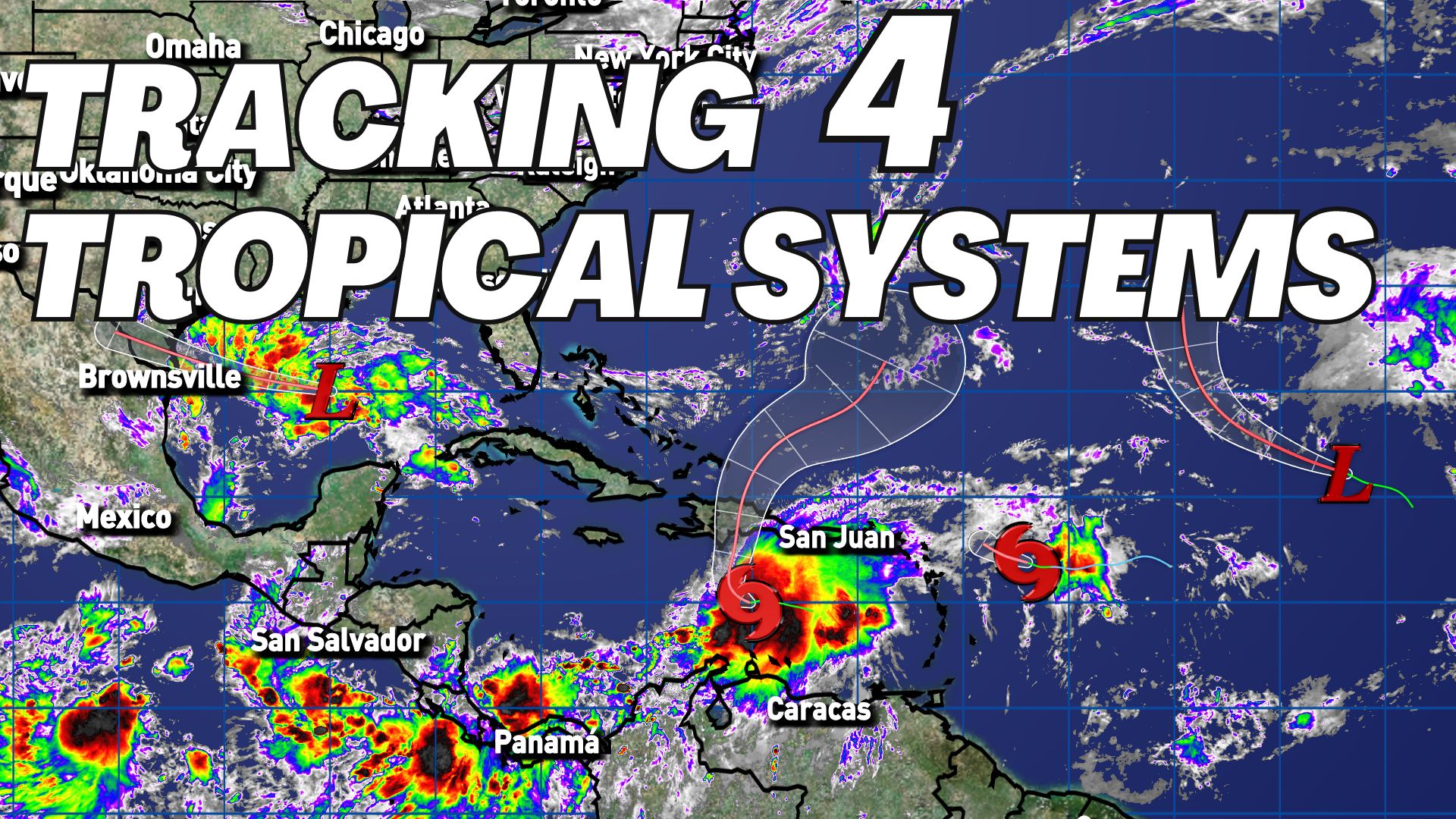 We are tracking 4 tropical systems, including one heading towards 