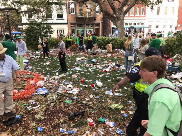 Photos detailing condition of Wright Square post-parade spark outrage