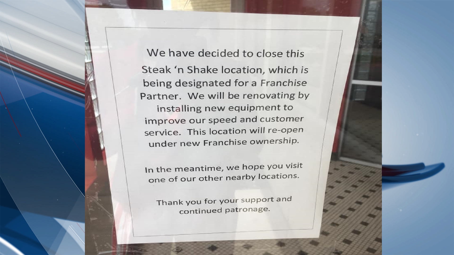 Davenport Steak N Shake Closes Temporarily Citing New Franchisee Opportunity Davenport Steak N Shake Closes Temporarily Citing New Franchisee Opportunity