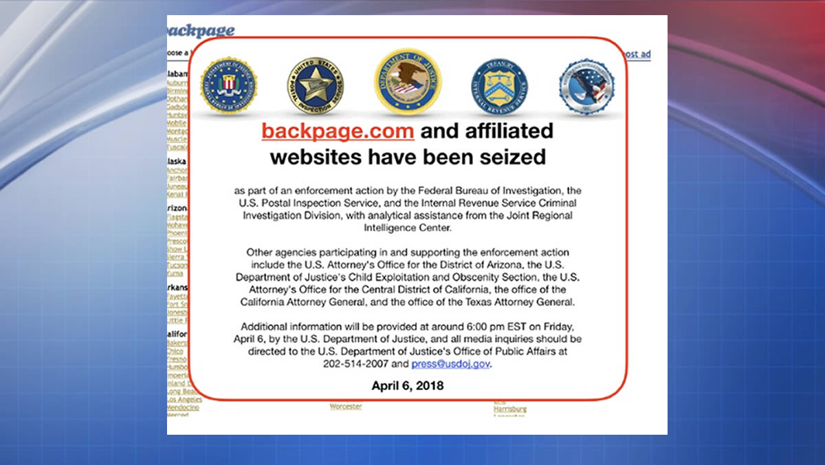 Feds seize classified ad website Backpage