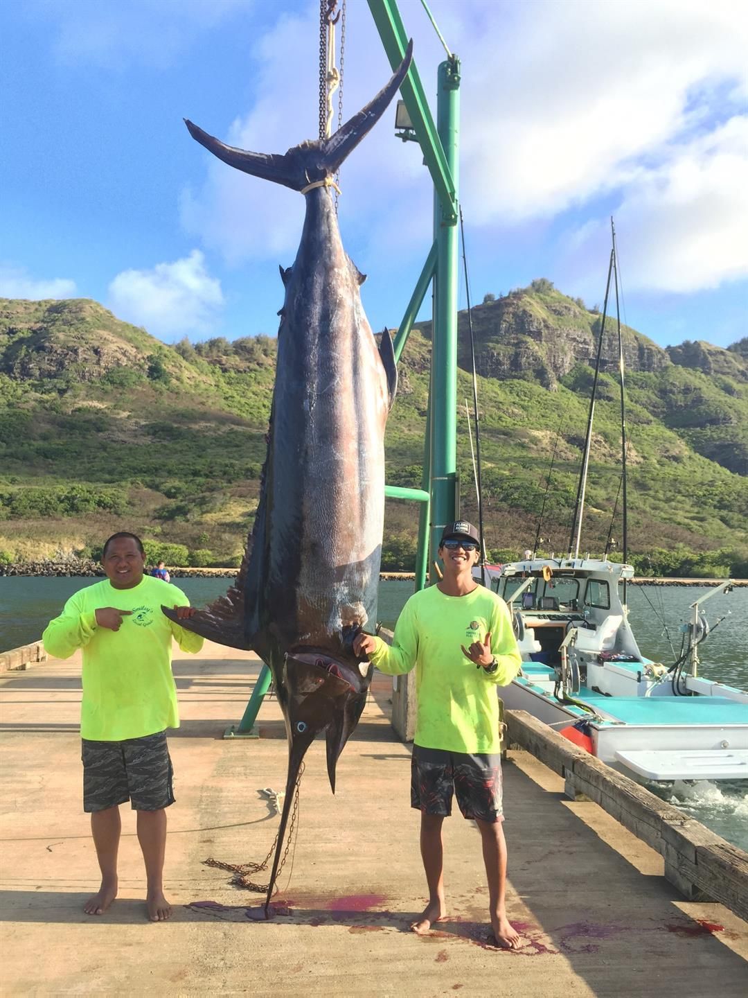 Father and son duo catch 750-pound marlin off Kauai