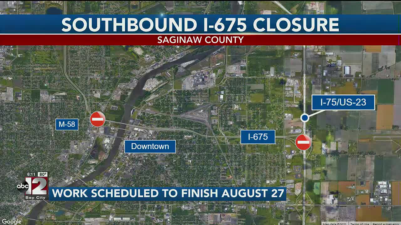 Stretch Of Southbound I 675 Closing In Saginaw On Wednesday