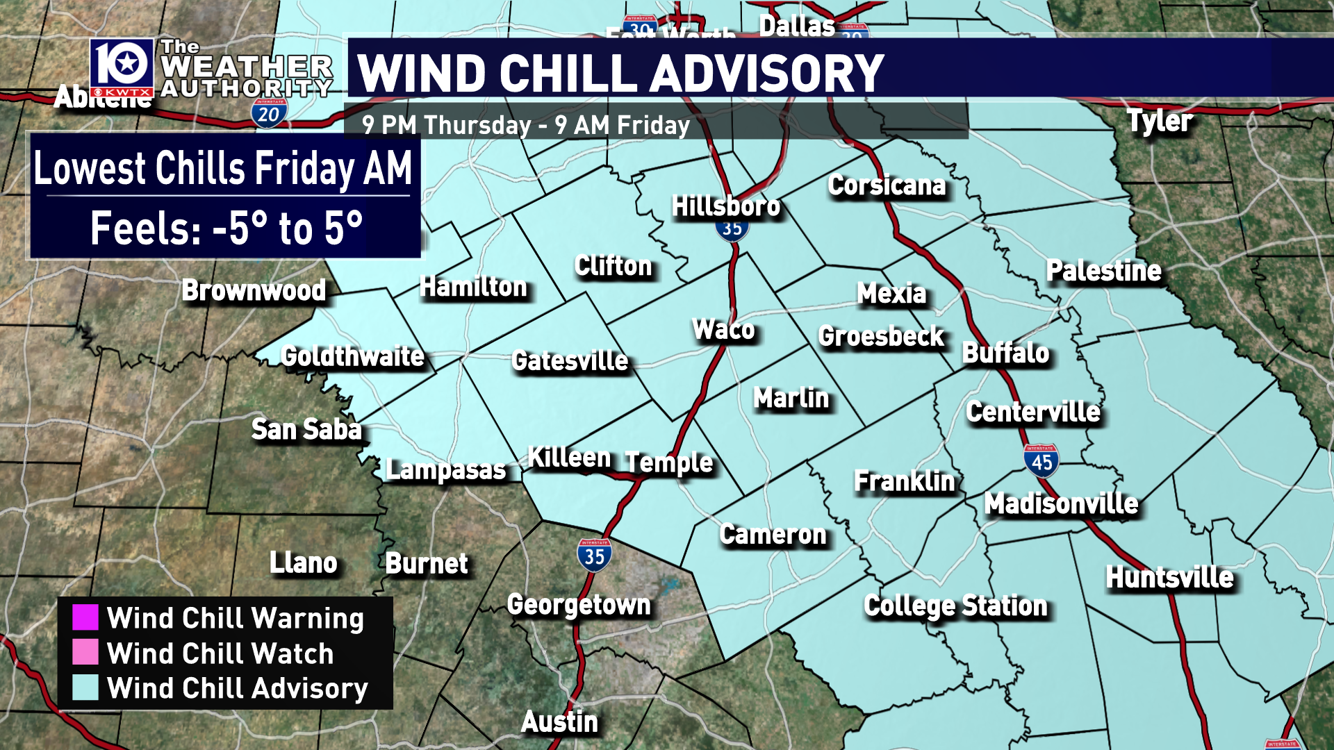 The Coldest Temperatures Yet Settle In Tonight Wind Chill Advisory In Place Through Friday Morning