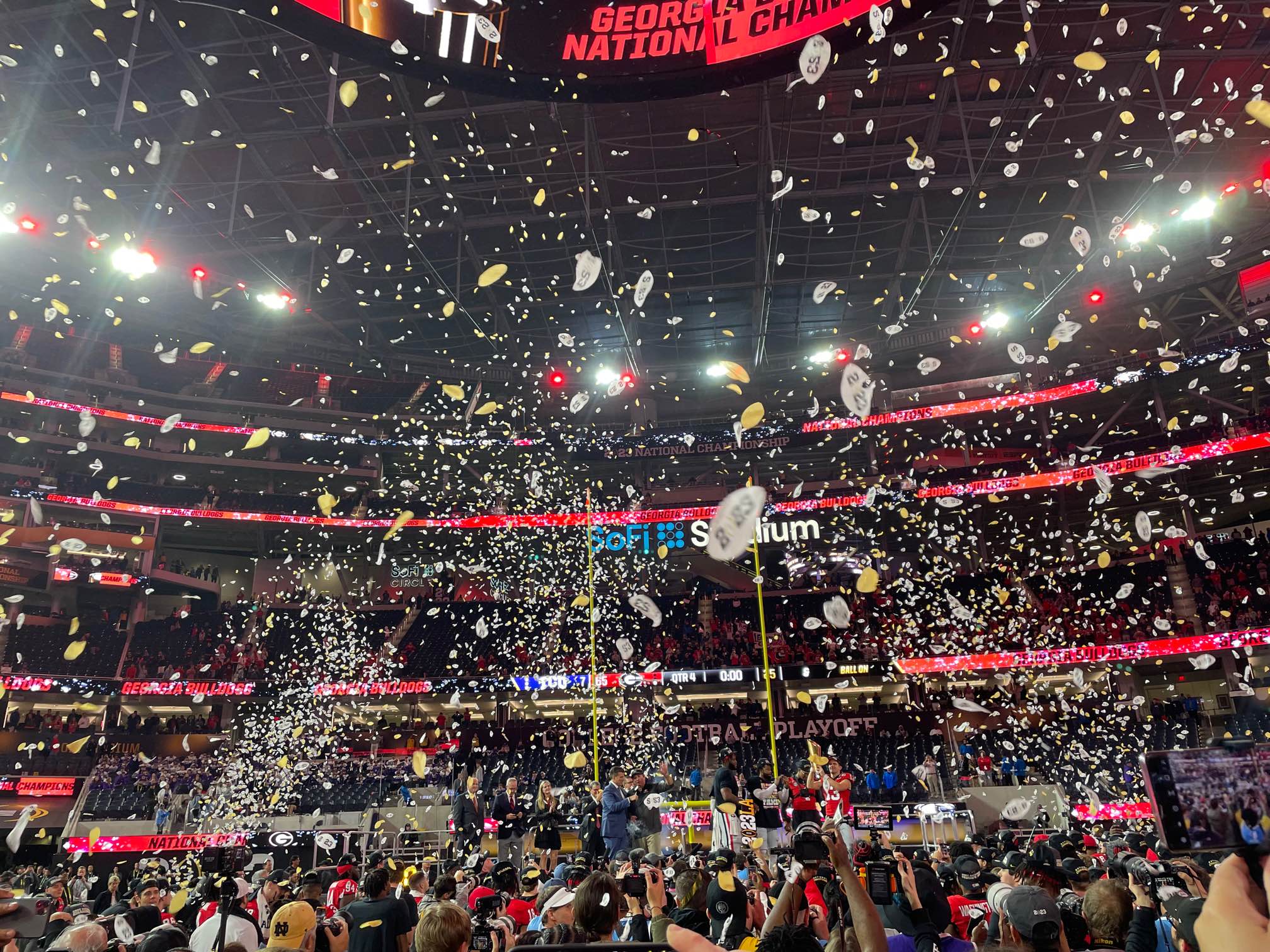 Atlanta Braves celebrate Georgia Football National Championship win