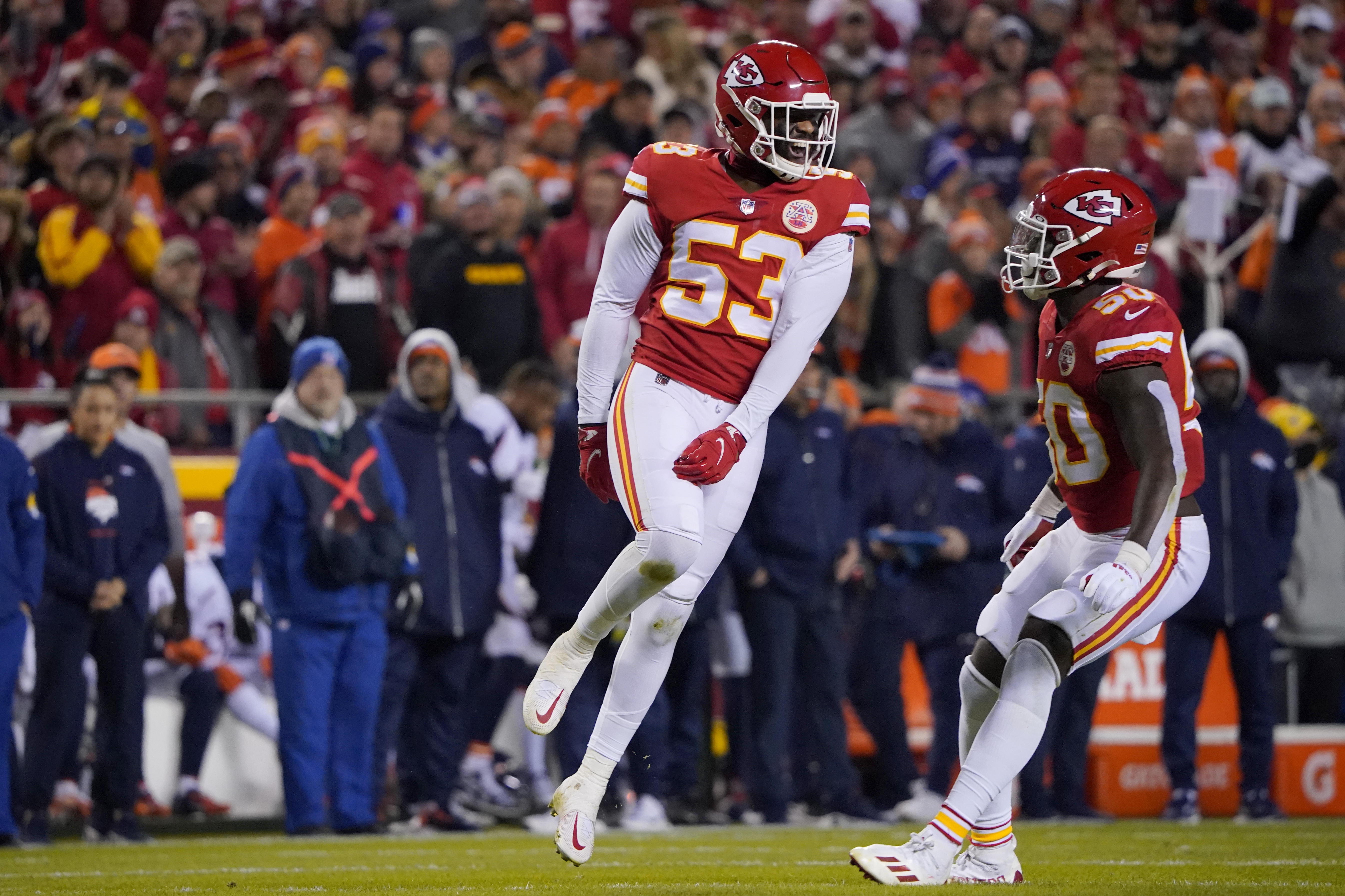 Kansas City Chiefs cornerback Chris Lammons during warmups before