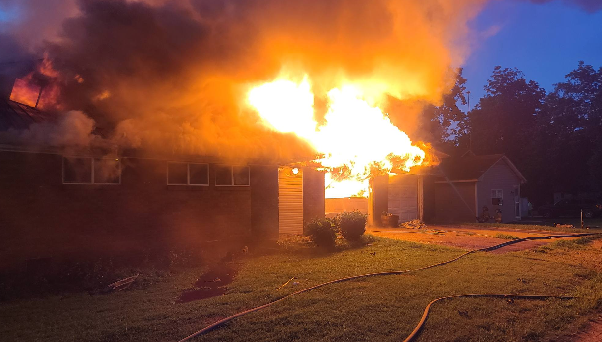 Home goes up in flames