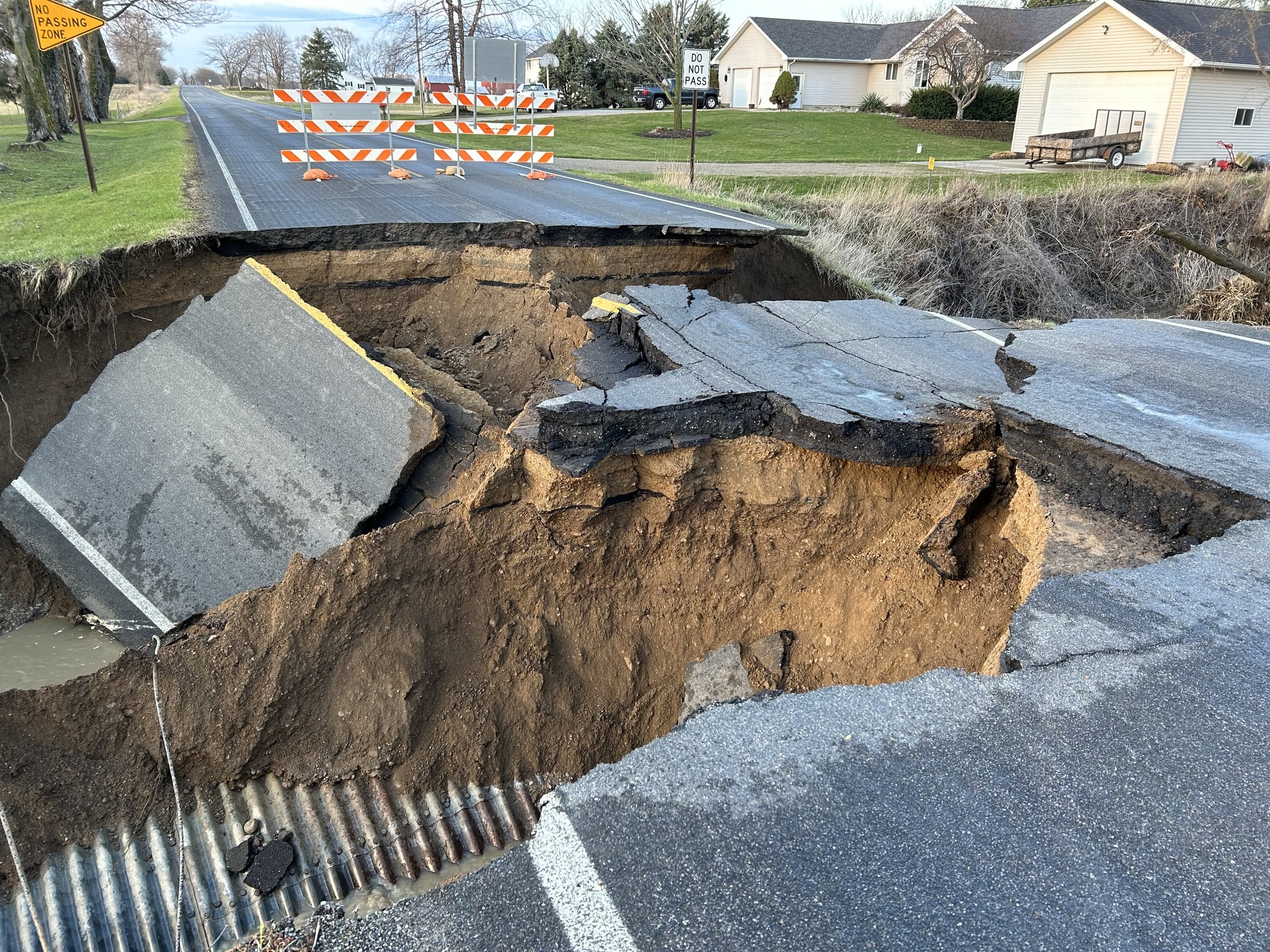 Clinton County residents react after road collapse