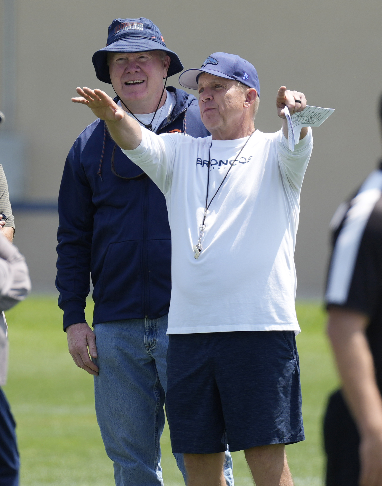 Head coach Sean Payton of the New Orleans Saints shows off his