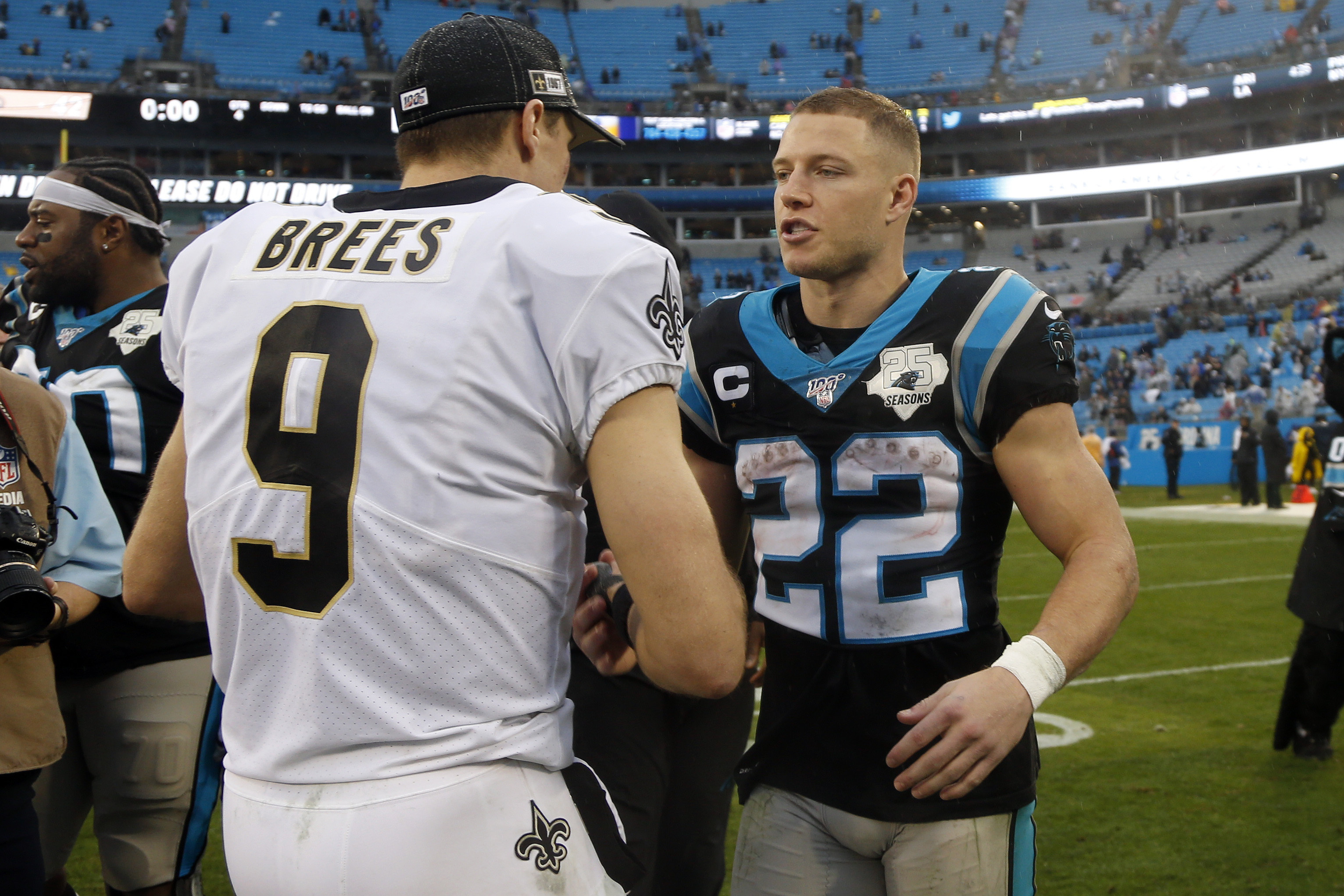 Carolina Panthers running back Christian McCaffrey (22) during the NFL  football game between the New Orleans