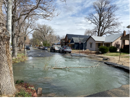 Denver street submerged after massive water main break