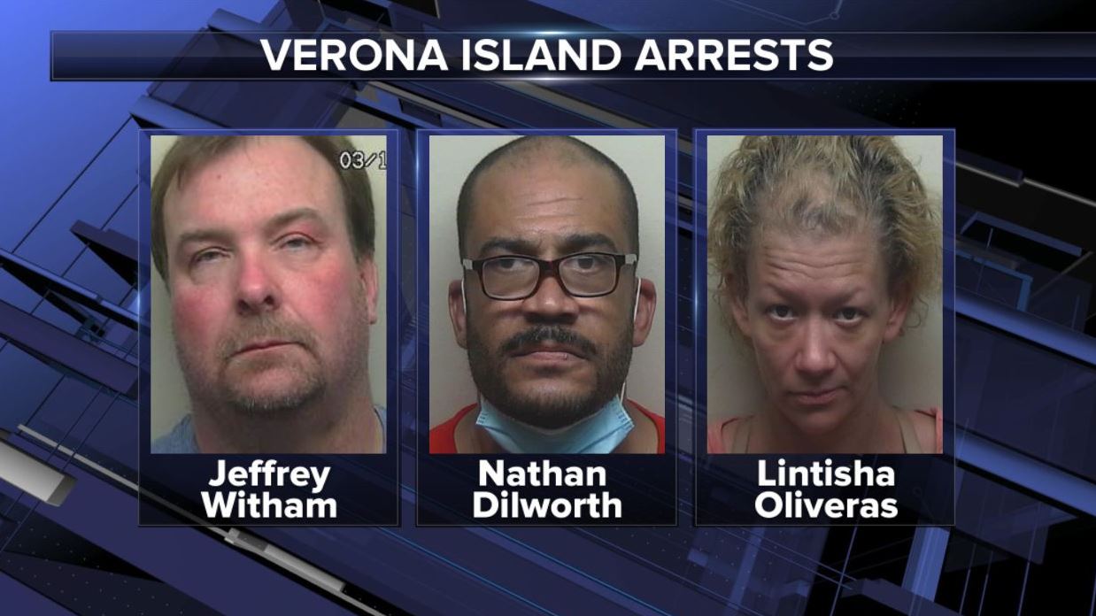 Three people arrested after domestic violence incident on Verona Island