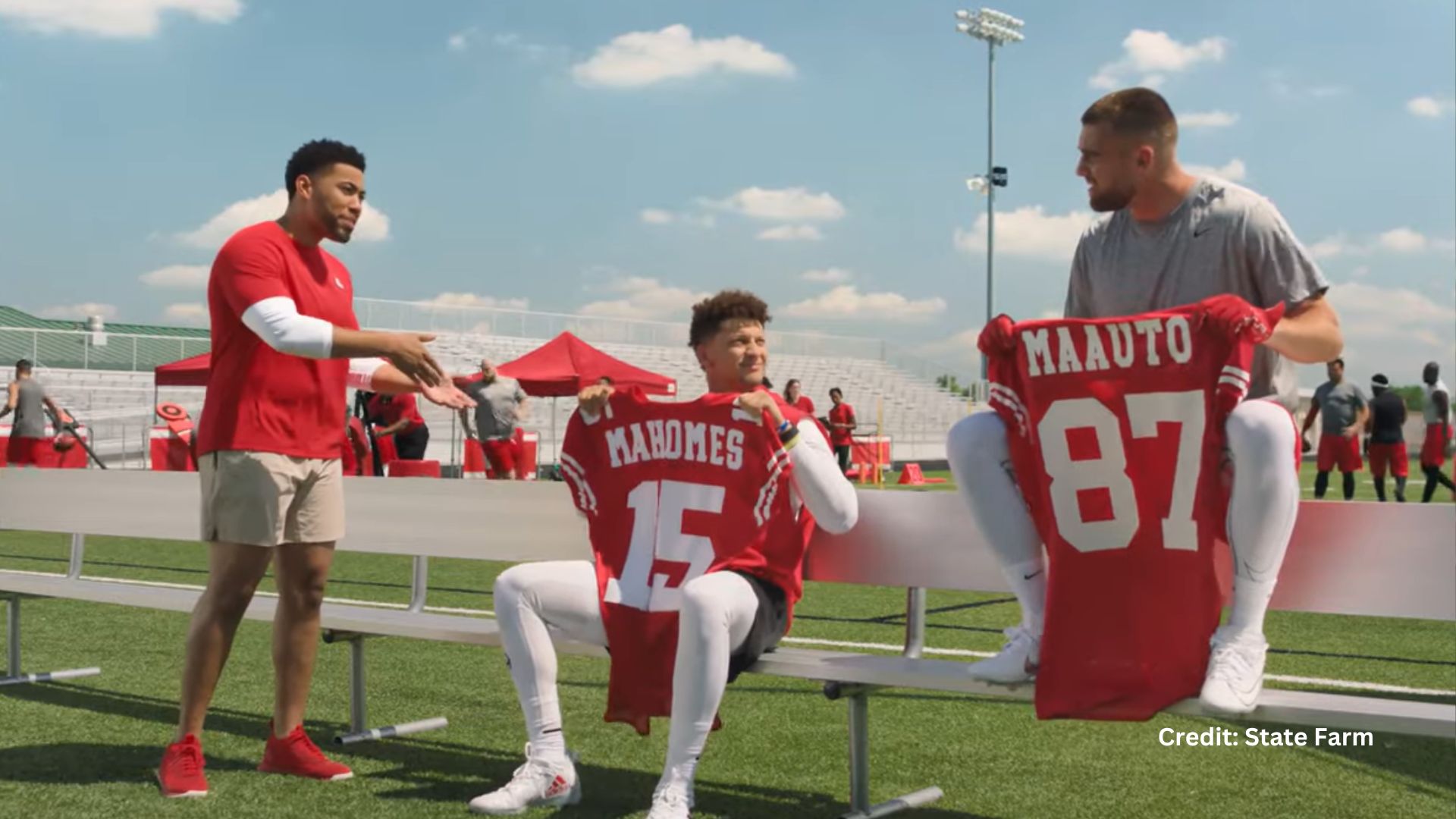 Kansas City Chiefs Mahomes, Kelce bundle themselves in new State