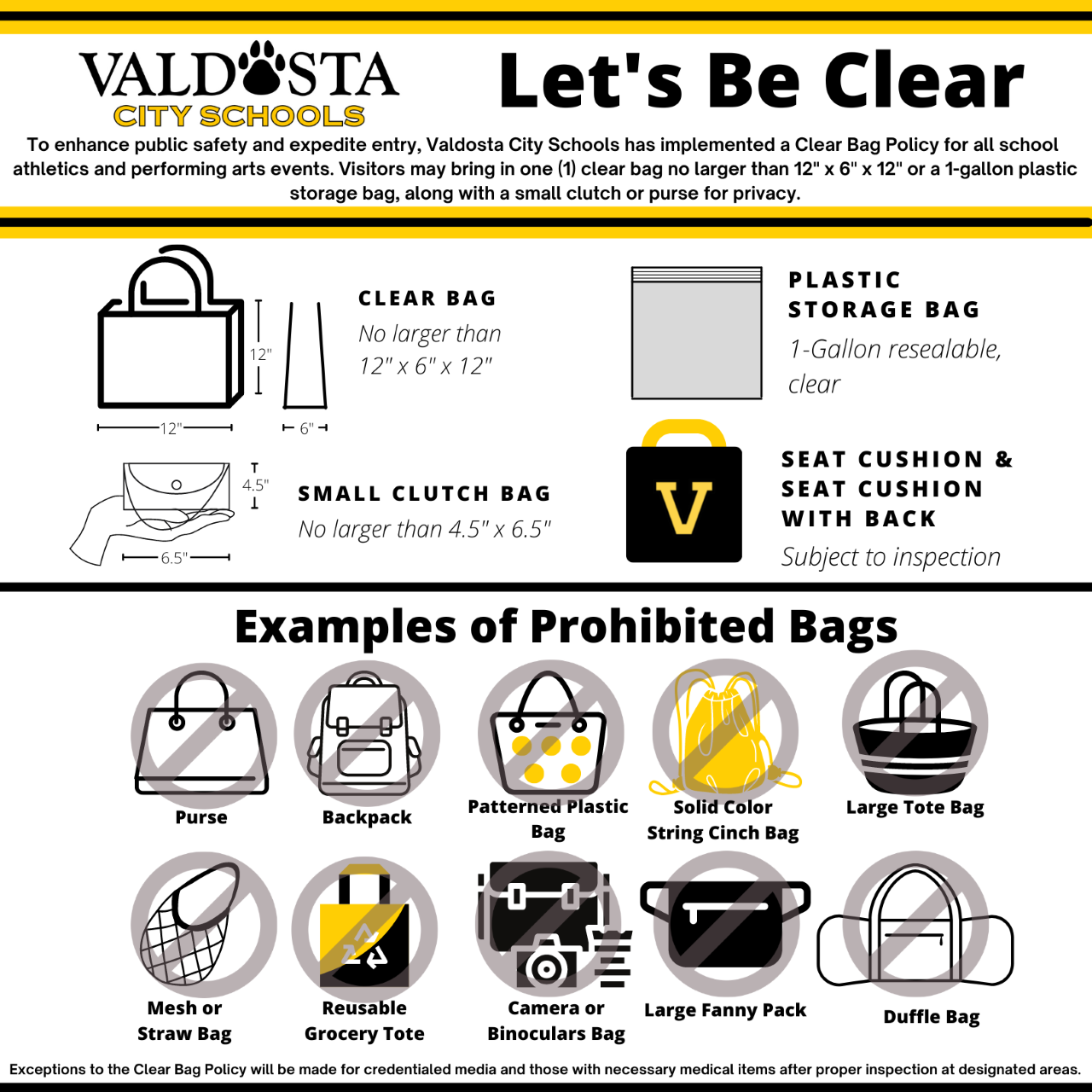 Valdosta City Schools to implement clear bag policy