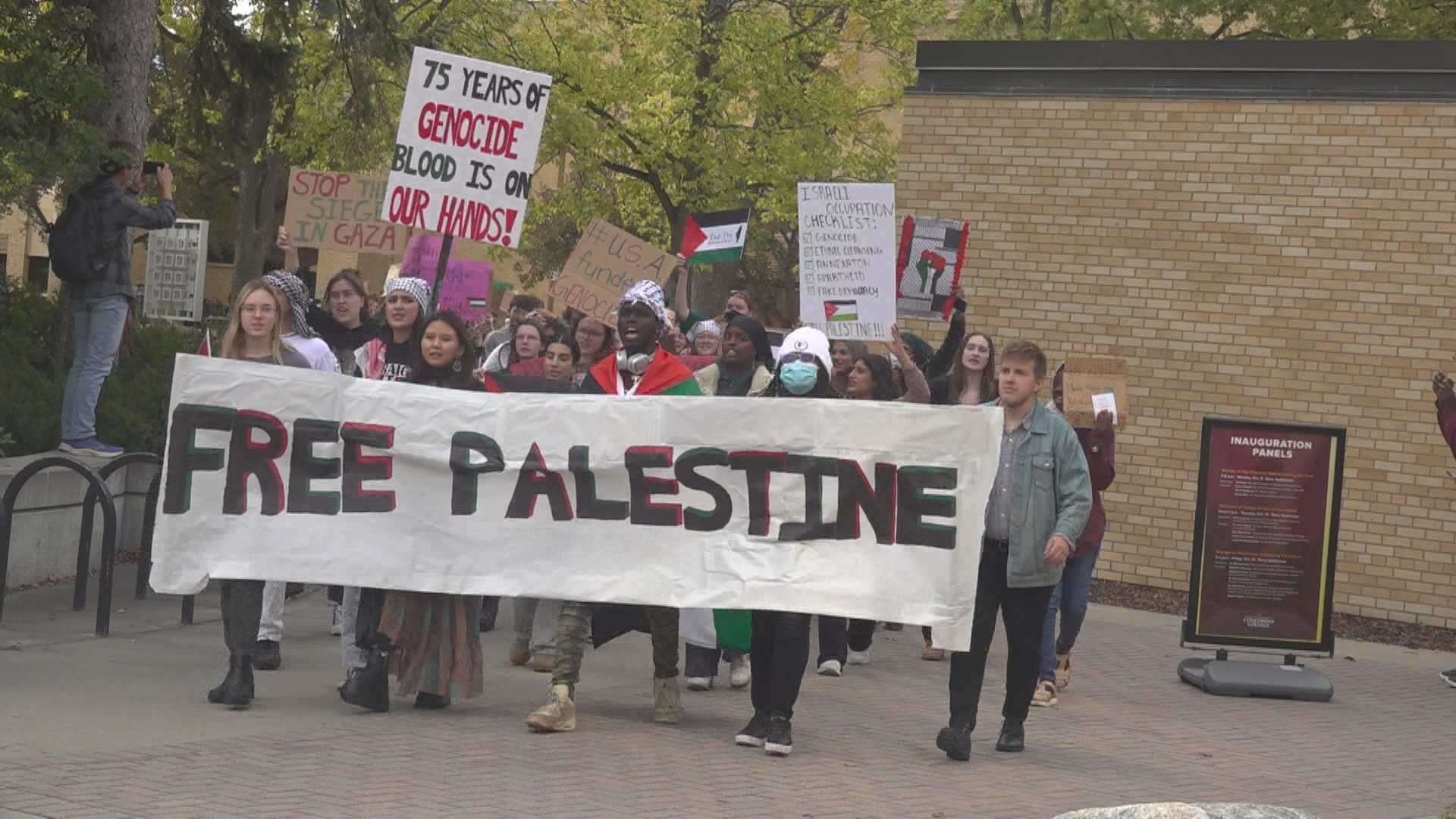 Peace Walk at Concordia in Moorhead to support student from Gaza
