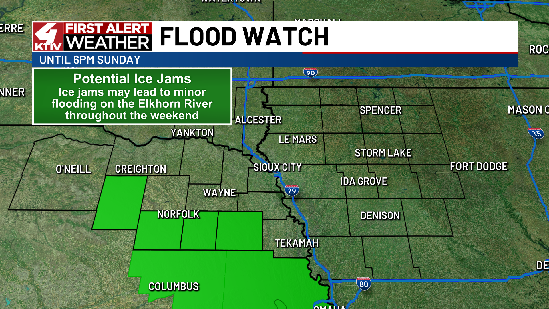 Flood Watch for possible ice jams along the Elkhorn River