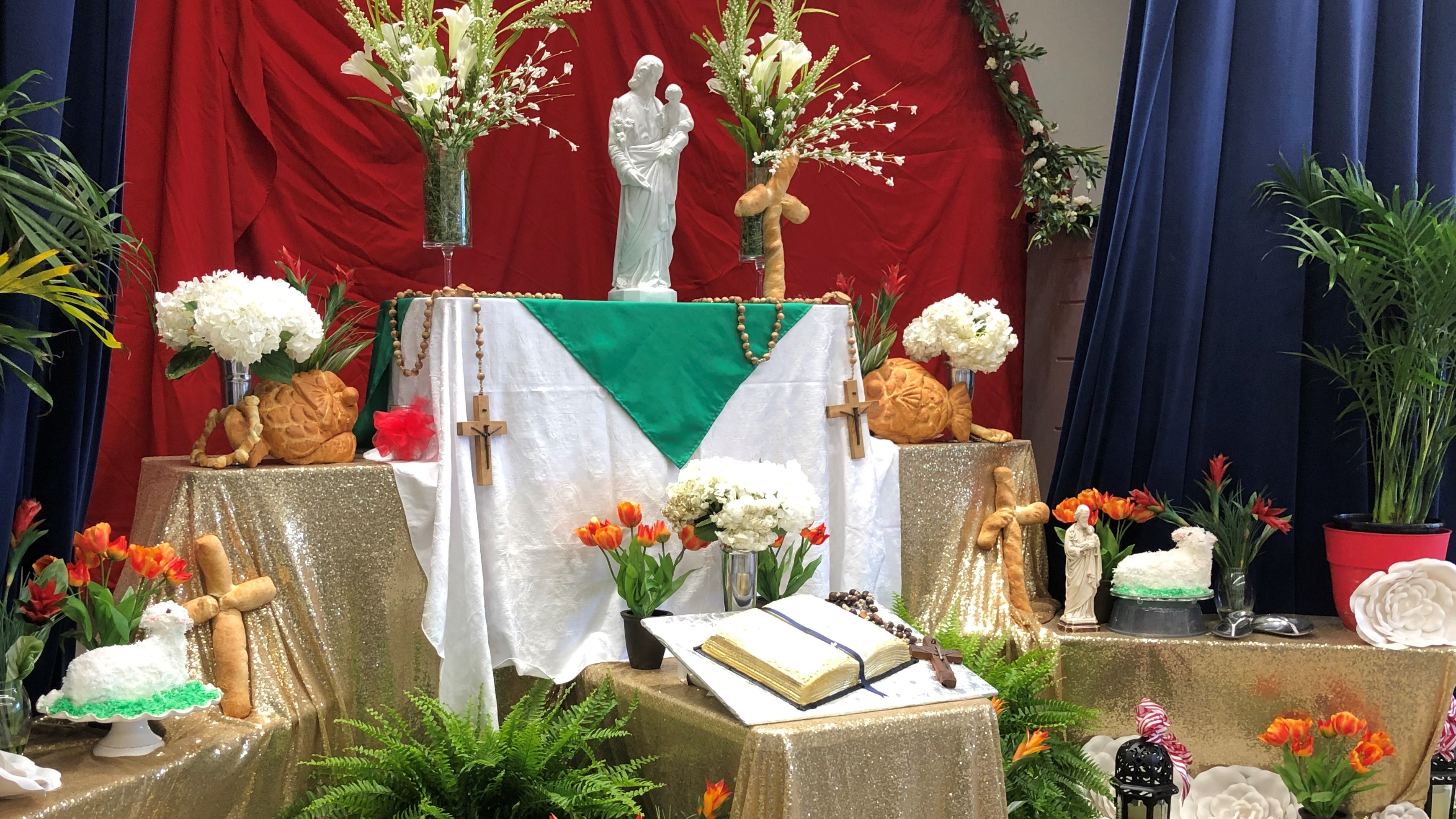 Food overflows at the altar as Catholic churches celebrate St. Joseph's Day