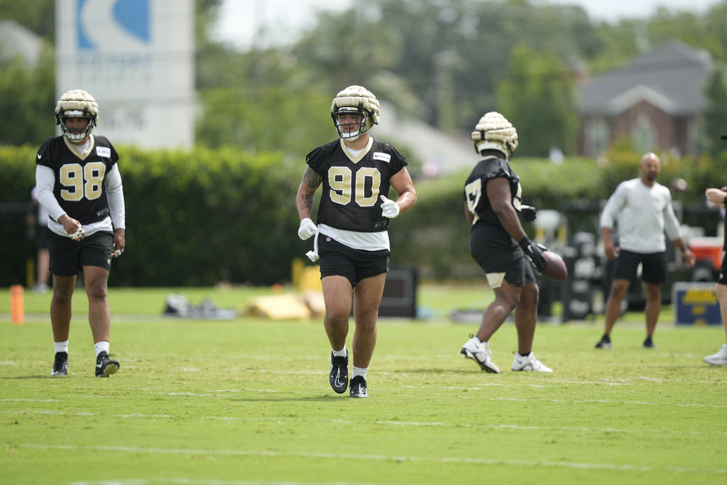 New Orleans Saints wide receiver Shaq Davis (88) runs through drills at the  NFL team's football training camp in Metairie, La., Tuesday, Aug. 1, 2023.  (AP Photo/Gerald Herbert Stock Photo - Alamy