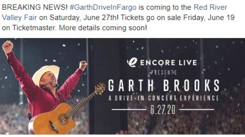 UPDATE: Garth Brooks drive-in concert sold out, tickets on sale