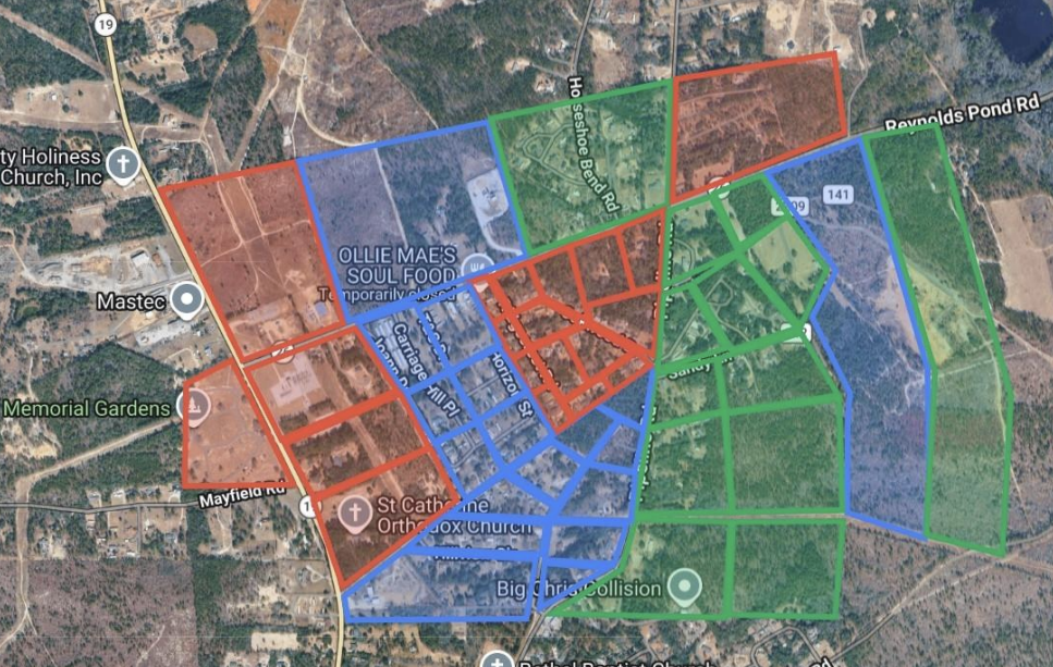 The search area for Javeayah Harris.