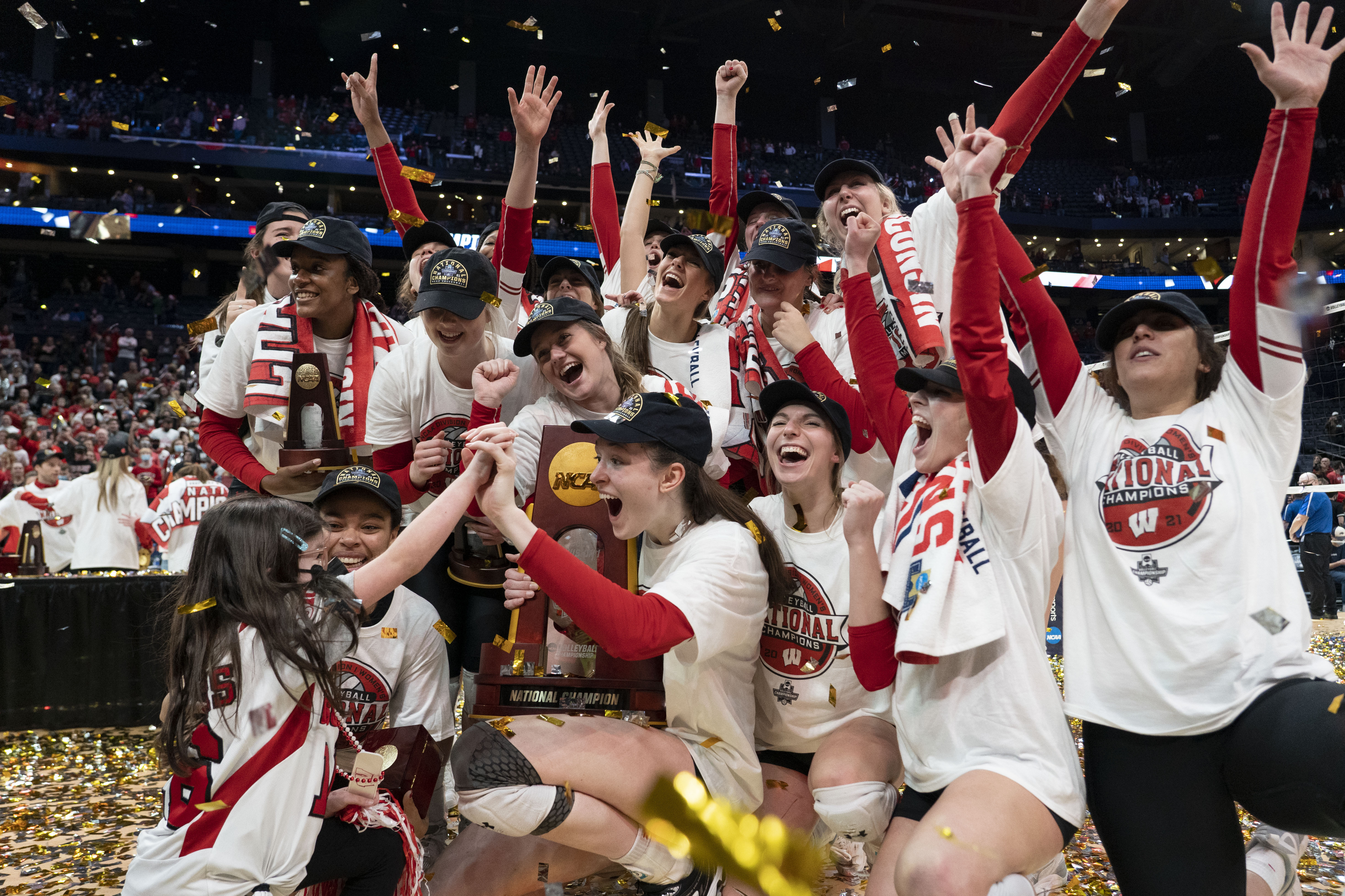 WATCH Badger volleyball champs return home to welcome celebration
