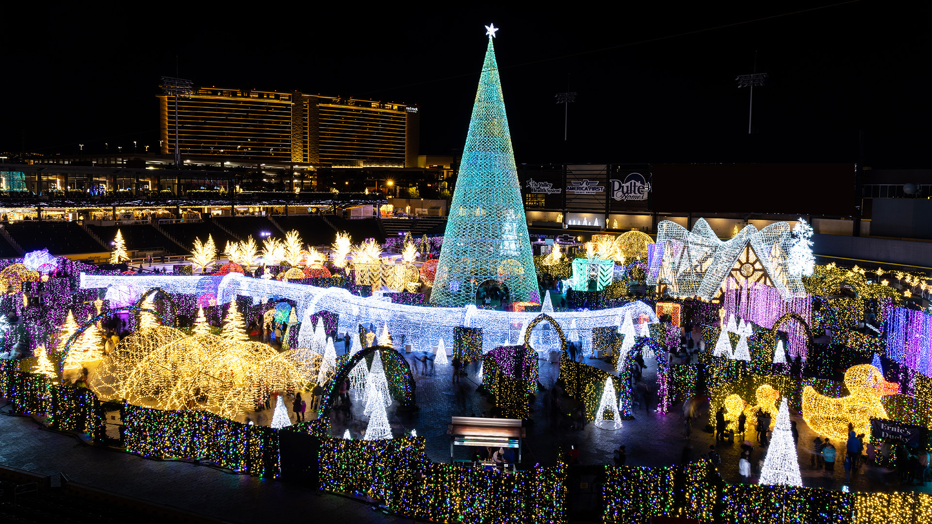 PayPal Park transformed into Christmas light wonderland