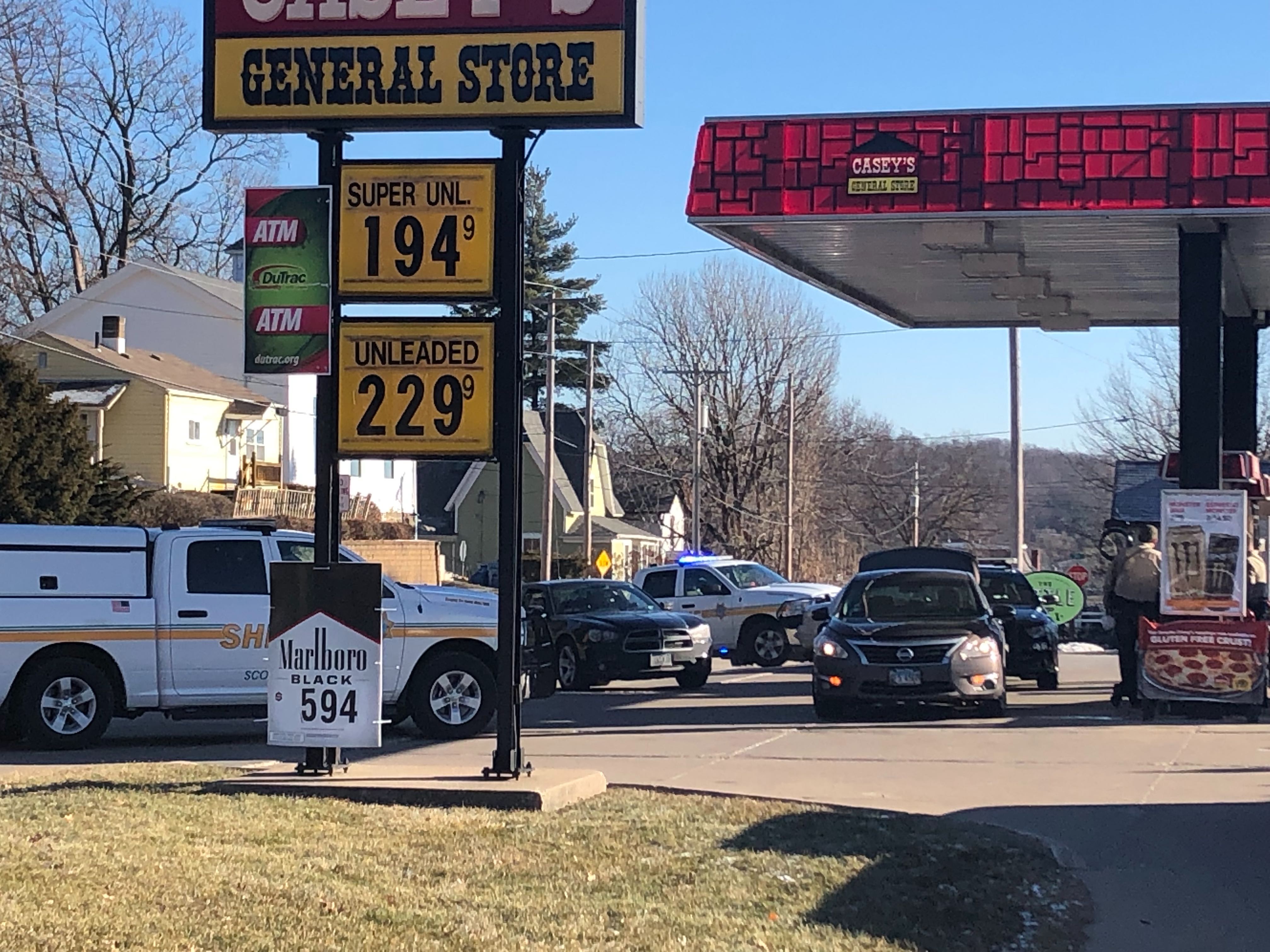 update 2 arrests one officer injured after incident at gas station in leclaire gas station in leclaire