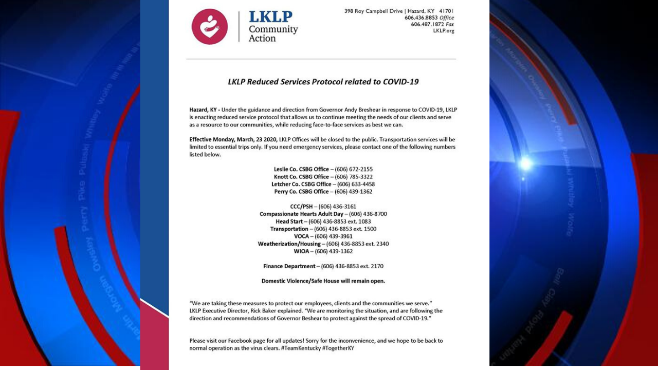 Lklp Offices Stop In Person Service And Transportation Limited Temporarily