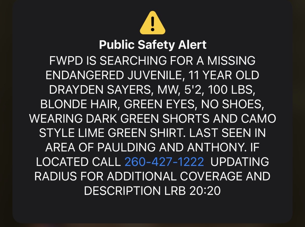 FWPD asking for help in finding endangered, missing 11-year-old