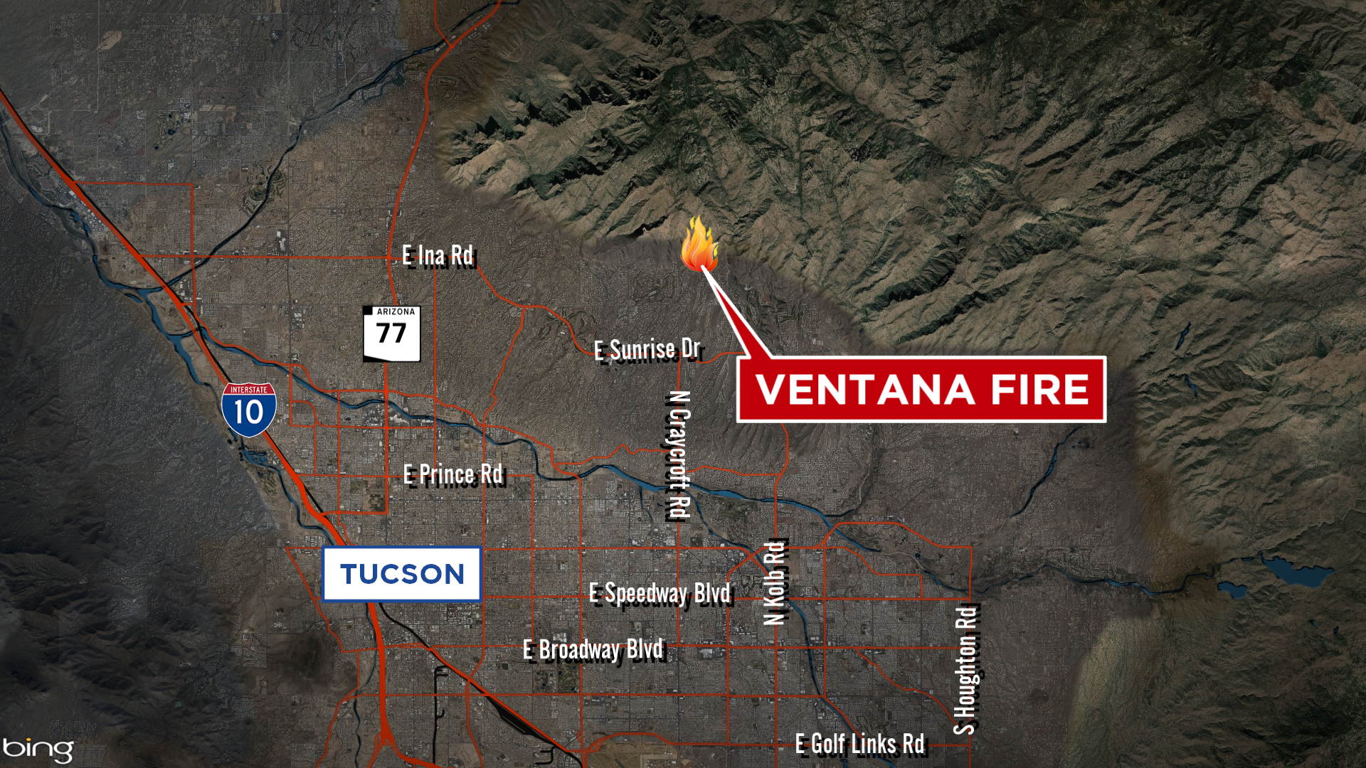 Ventana Fire burns 55 acres northeast of Tucson; 25% contained