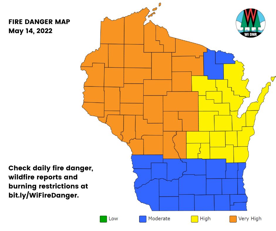 Wi Dnr Interactive Map Wisconsin Dnr Warns Of Near-Critical Fire Danger