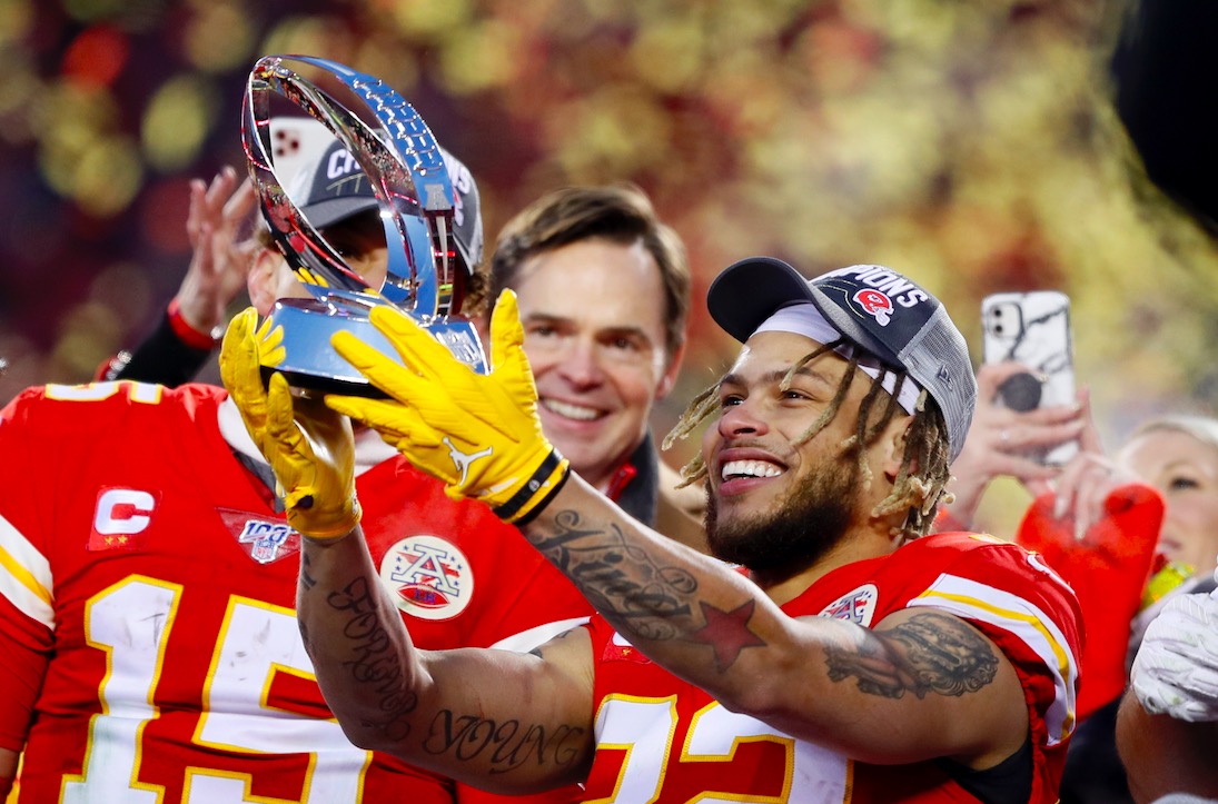 PICTURES: Chiefs celebrate AFC Championship with the Lamar Hunt Trophy